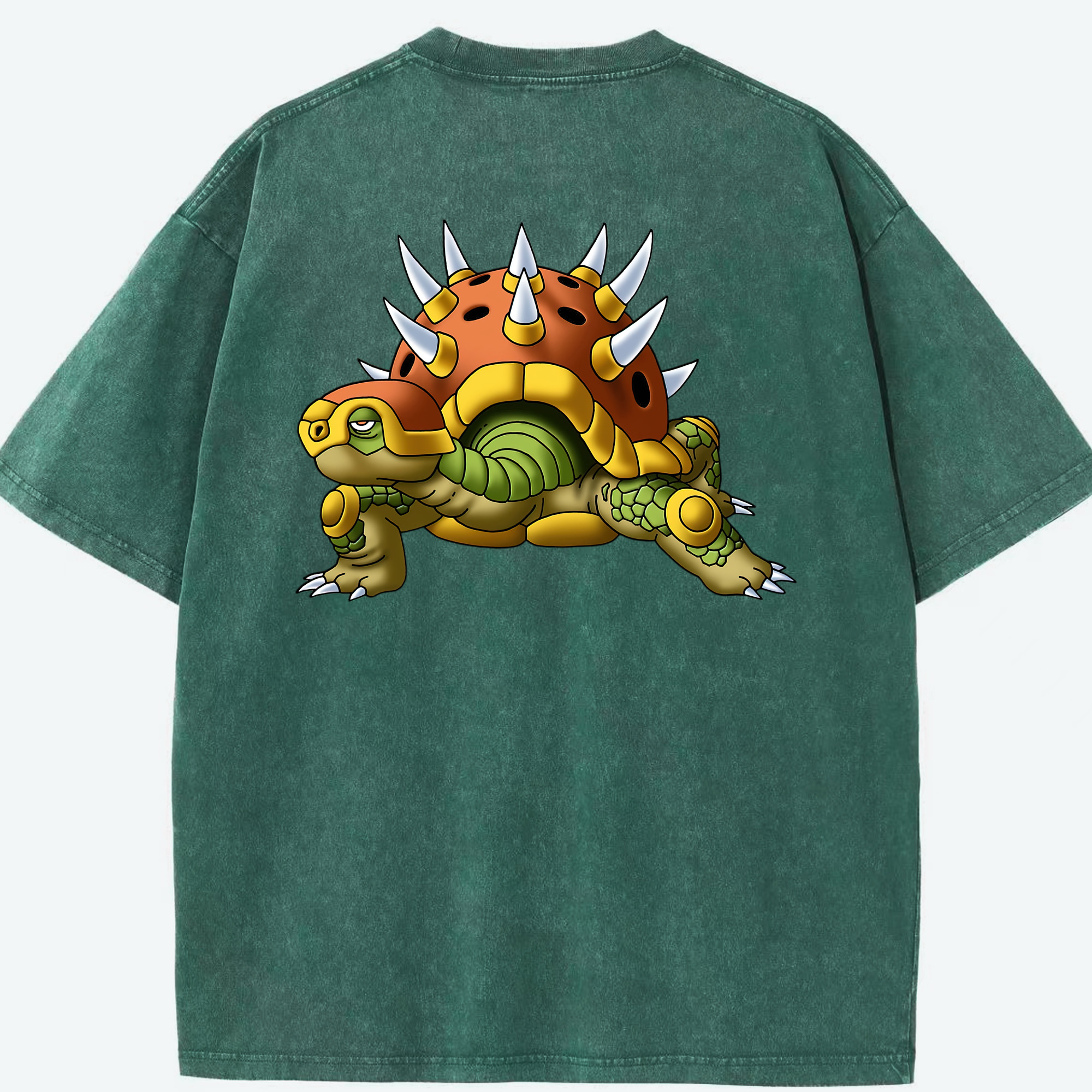 （画像用） ドラゴンクエスト Doragon Kuesuto Dragon Quest 綿100% ヴィンテージ風 半袖Tシャツ（背面プリント）